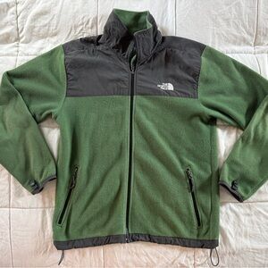 The North Face Denali Fleece Jacket Green Black Full Zip Polartec Men’s Small
